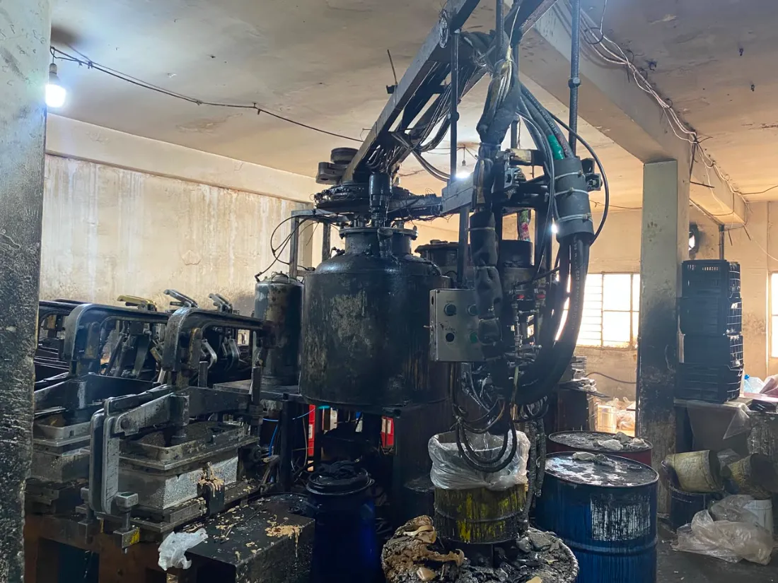 Slipper production machinery at Jennyko